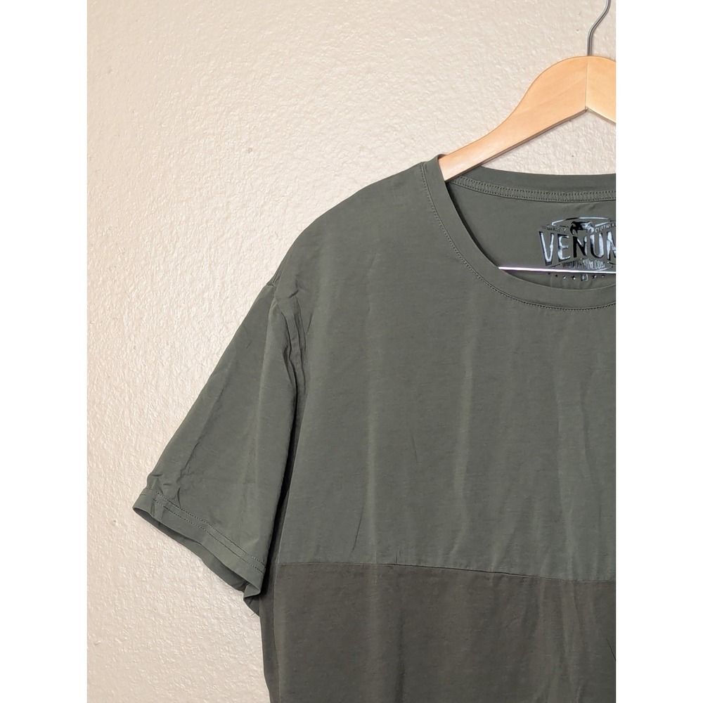 Venum Laser T-Shirt Mens XXL Olive Green Longline Side Zip Waterproof MMA - Picture 4 of 12